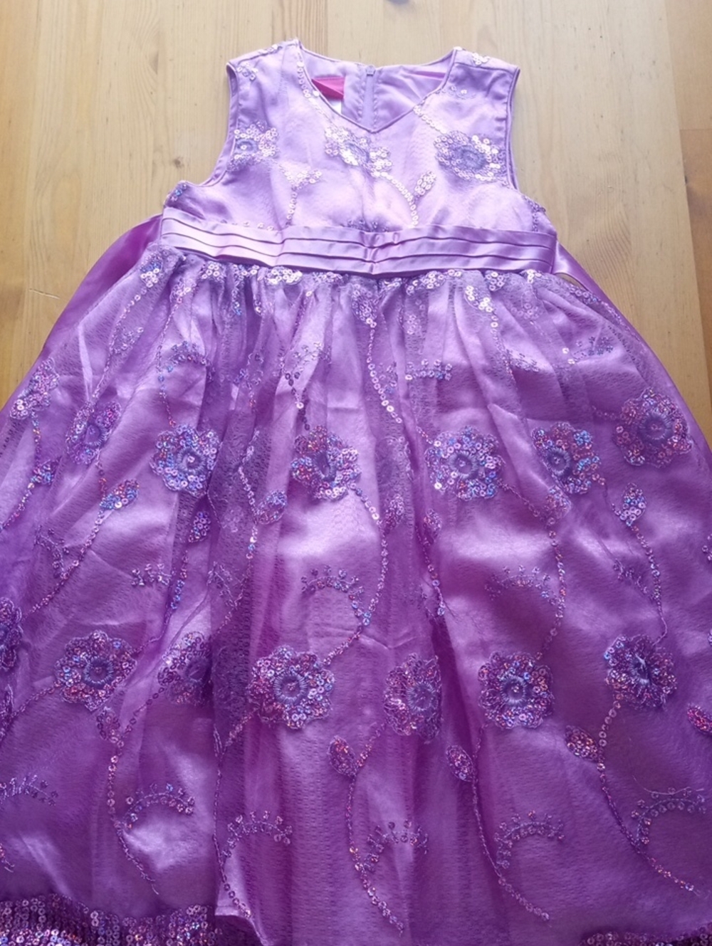 Disney Purple Sequin Floral Formal Dress
